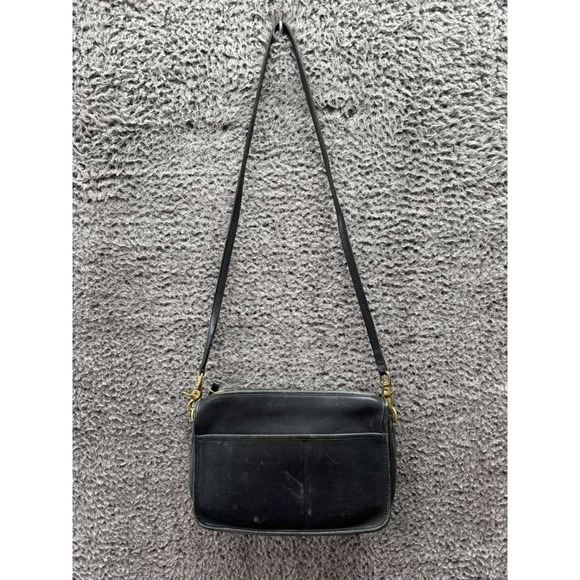 Vintage Coach Companion Glove Tanned Leather Crossbody Bag Black‎#0453-909